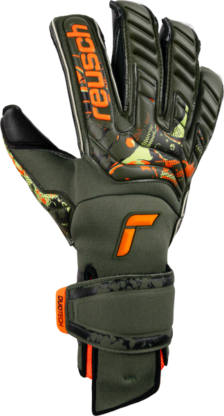 Reusch Attrakt Duo Evolution AdaptiveFlex 5370055 5555 green grey front